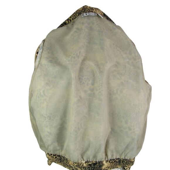 K.T. Golf Windbreaker Jacket Full Zip Front Animal Print Motif Sz Medium Pockets - Picture 11 of 11